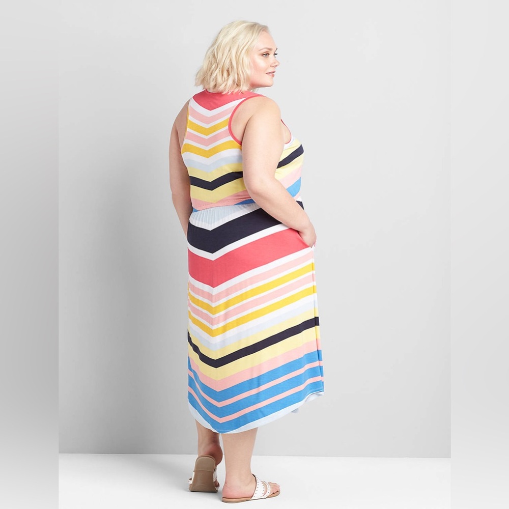 Lane Bryant Chevron Midi Dress EUC - Picture 2 of 8